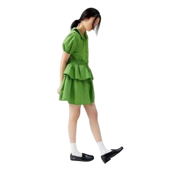 Urban Outfitters Gingham Mini Dress Ruffle Tiered Cottagecore‎ Babydoll XS - Picture 1 of 6